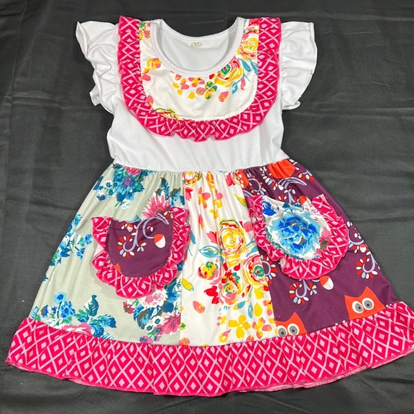 Adorable Girls Multi Colored Dress Size 6-7 - Picture 1 of 7